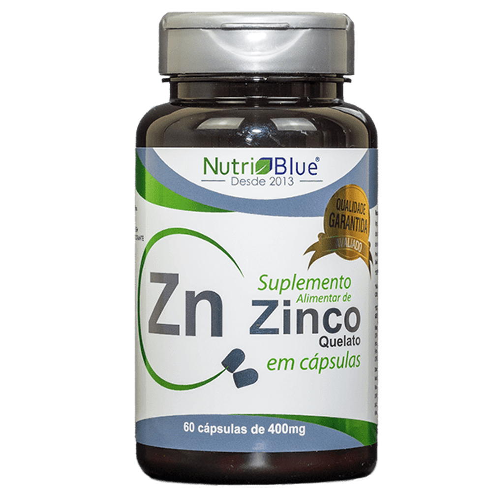 Zinco Quelato 60 Capsulas de 400mg NutriBlue