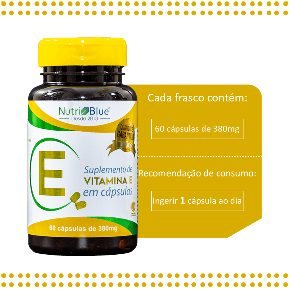 Vitamina E 60 Capsulas de 380mg NutriBlue